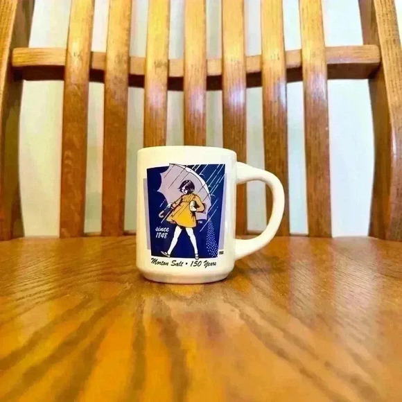 Bryan China, Vintage, Morton Salt Mug, Cup, New Castle, PA, Rain Girl Umbrella - Picture 6 of 6